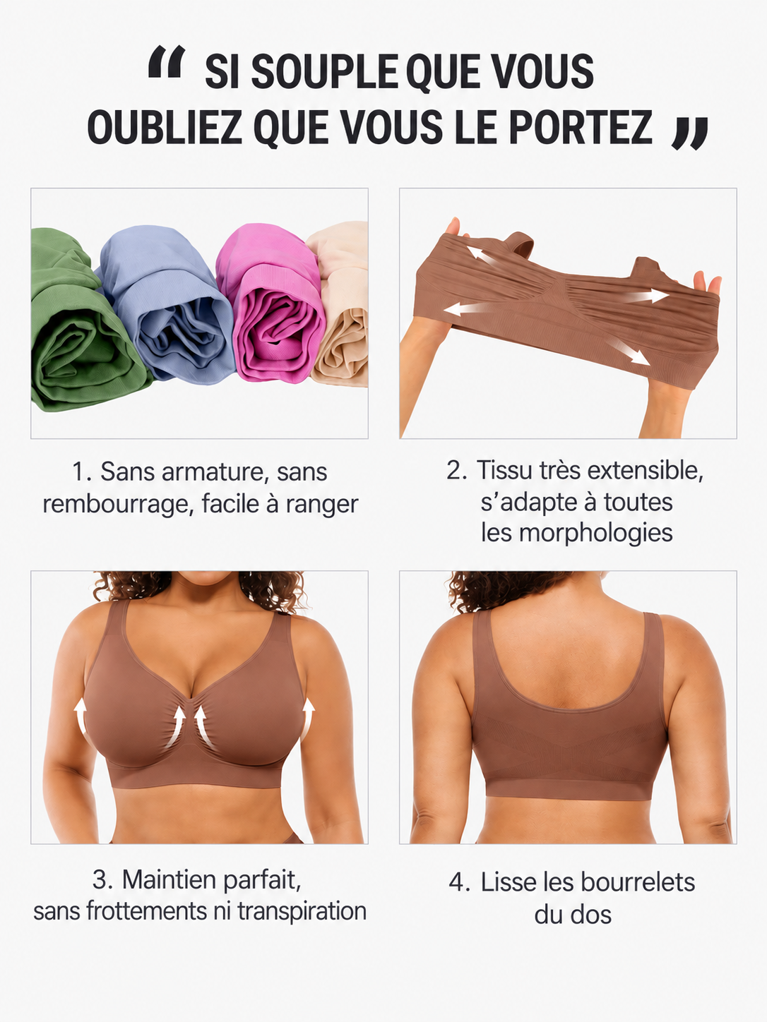 Soutiens-gorge sans coutures et sans armatures
